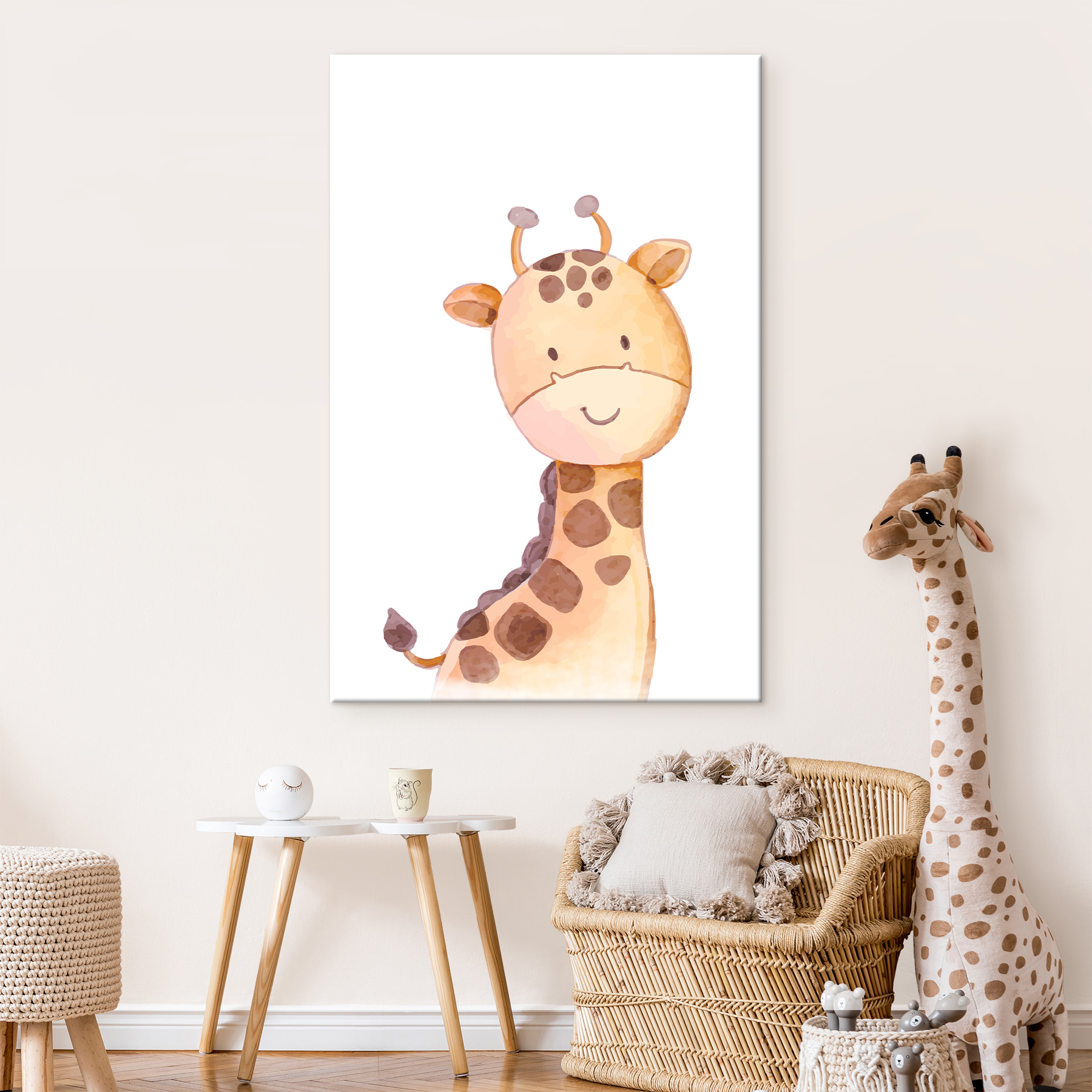 A giraffe with a white background