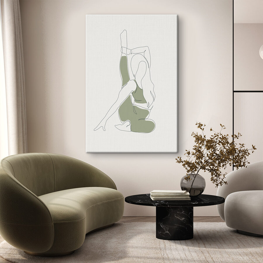 A drawing of a woman stretching A drawing of a woman stretching