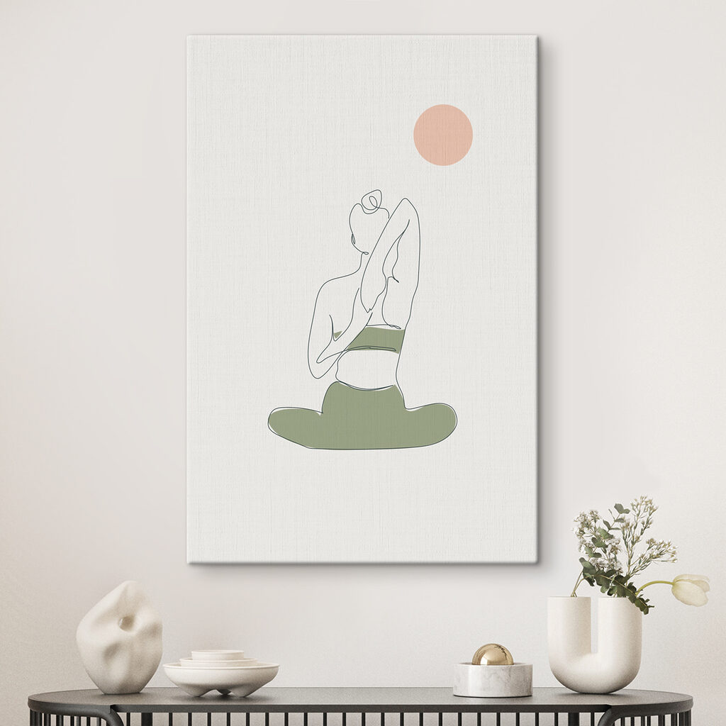 A woman sitting in yoga pose