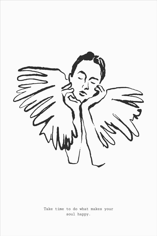 Dessin d'une femme avec des ailes Dessin d'une femme avec des ailes