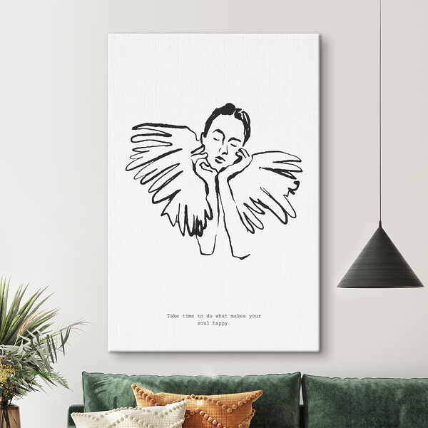 Dessin d'une femme avec des ailes Dessin d'une femme avec des ailes
