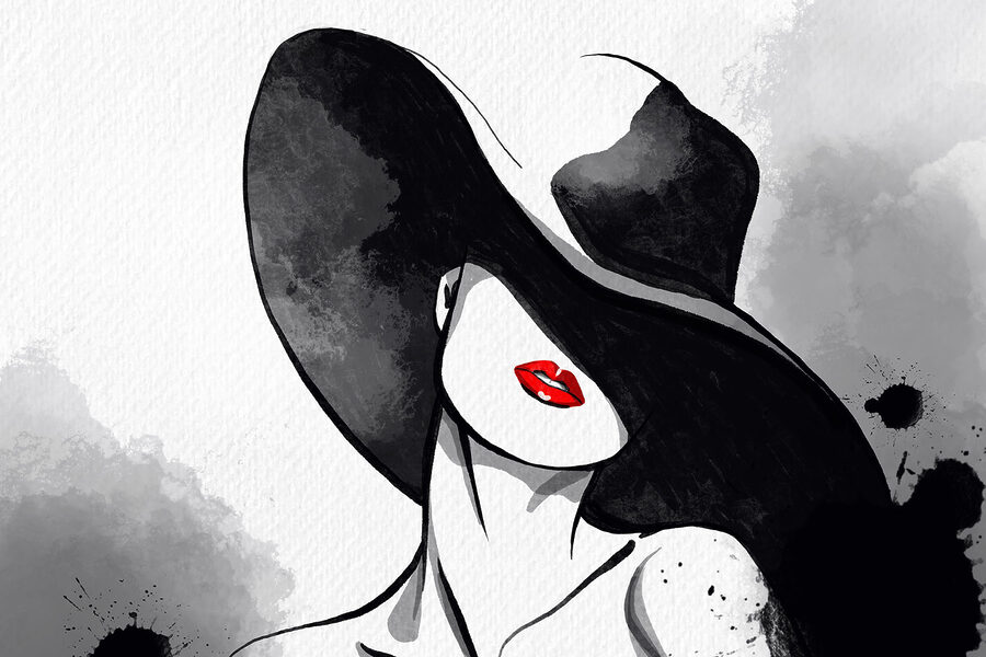 Une femme portant un chapeau