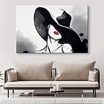 Tableaux Une femme portant un chapeau