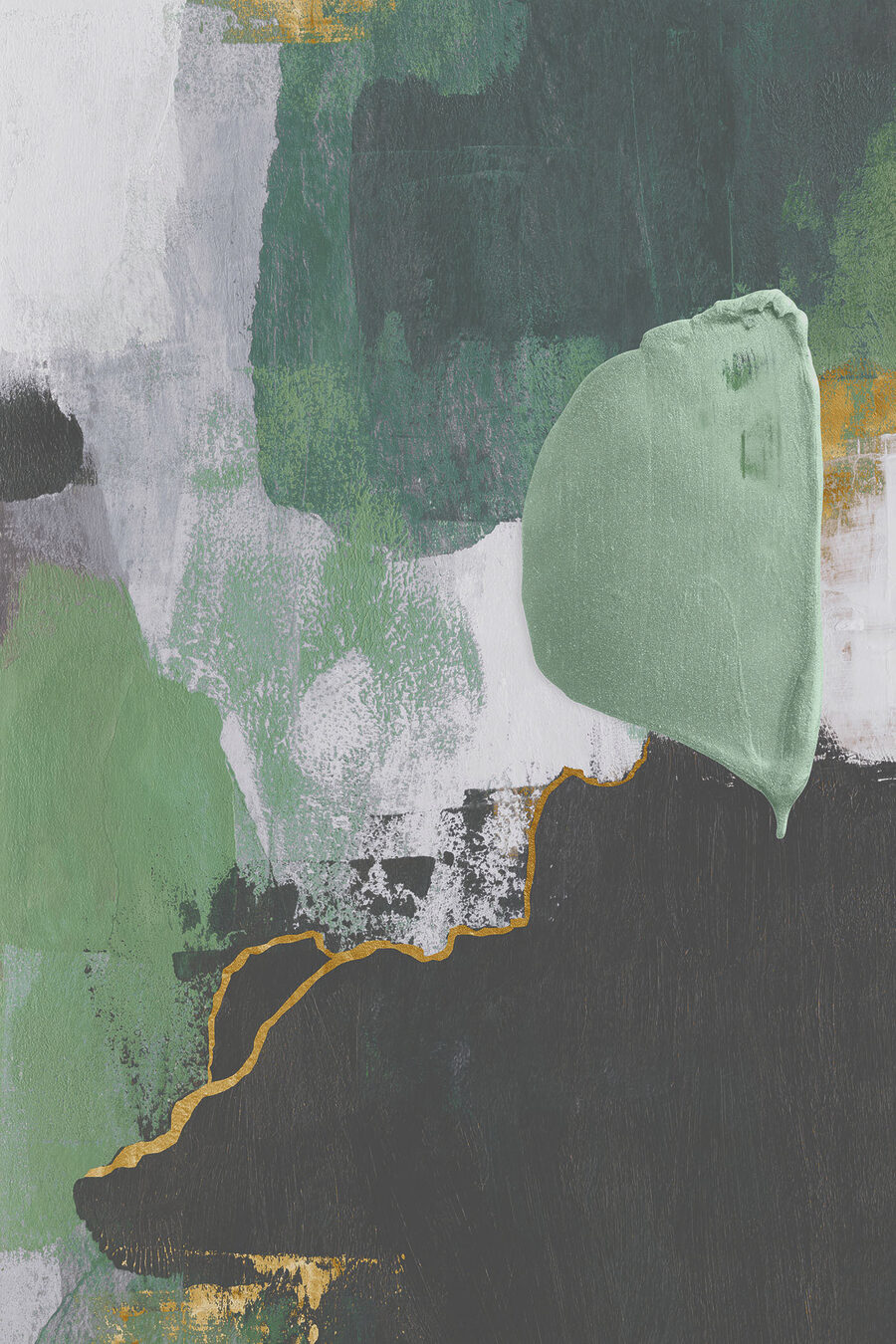 Un tableau vert et blanc