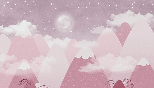 Une lune et des nuages au-dessus des montagnes Une lune et des nuages au-dessus des montagnes