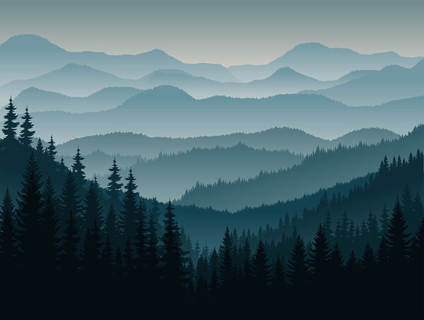 Paysage de montagnes et d'arbres Paysage de montagnes et d'arbres