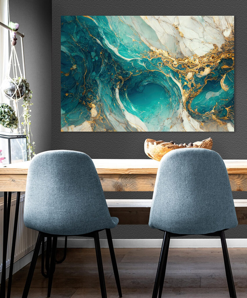 Aquamarine currents swirl into abyss Aquamarine currents swirl into abyss