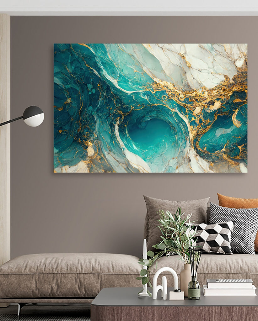 Aquamarine currents swirl into abyss Aquamarine currents swirl into abyss