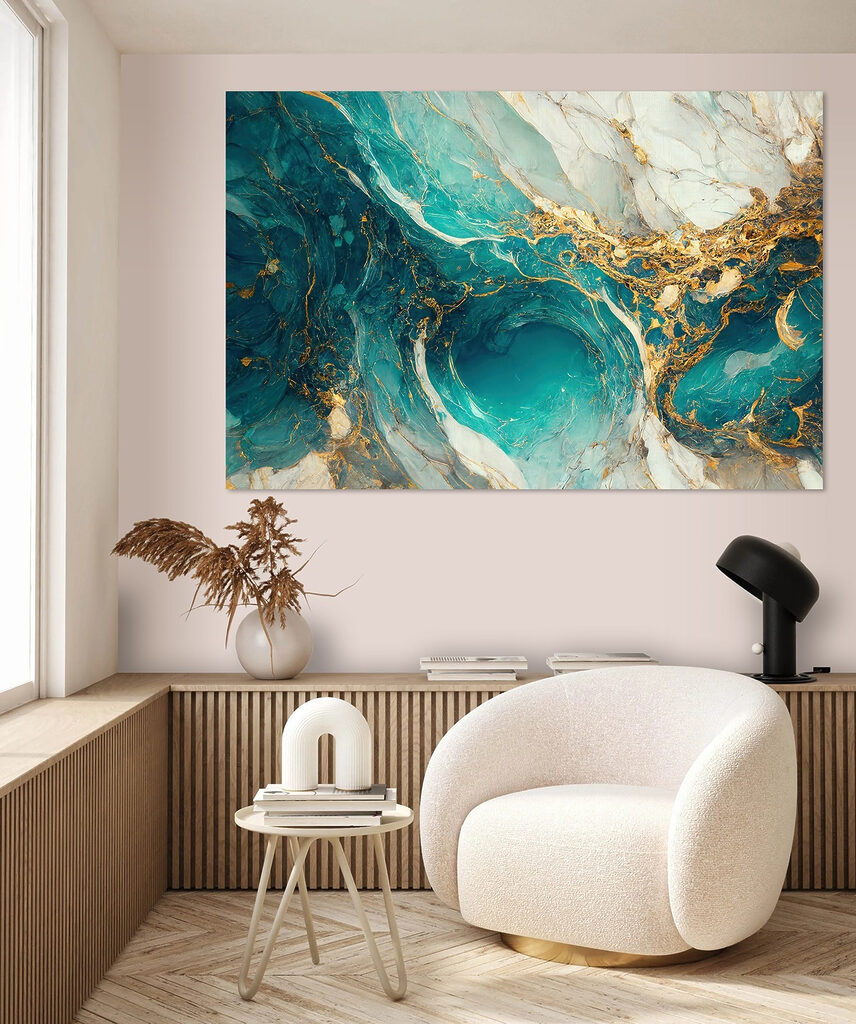 Aquamarine currents swirl into abyss Aquamarine currents swirl into abyss