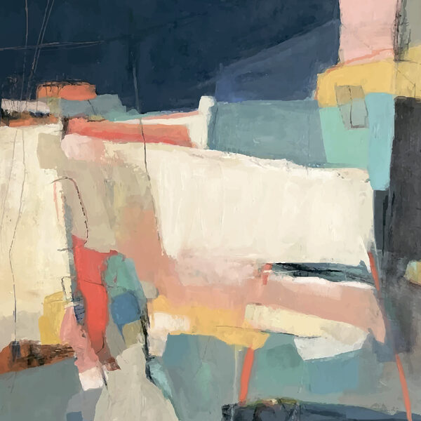Une peinture aux formes colorées Une peinture aux formes colorées