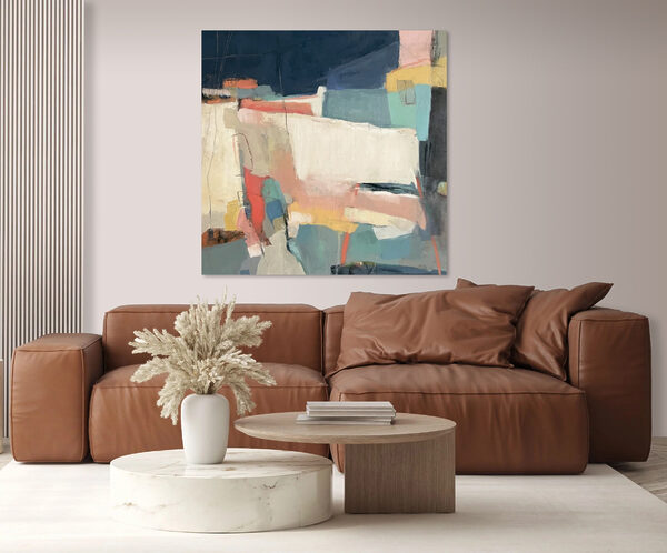 Une peinture aux formes colorées Une peinture aux formes colorées