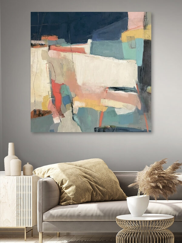 Une peinture aux formes colorées Une peinture aux formes colorées