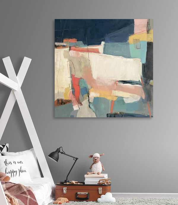 Une peinture aux formes colorées Une peinture aux formes colorées