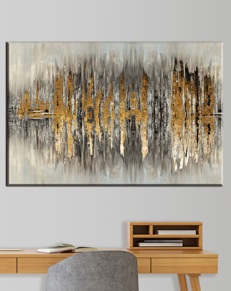 A close up of a painting