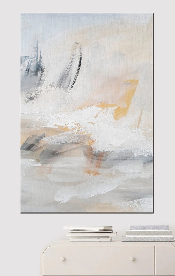 Un art abstrait blanc et gris Un art abstrait blanc et gris