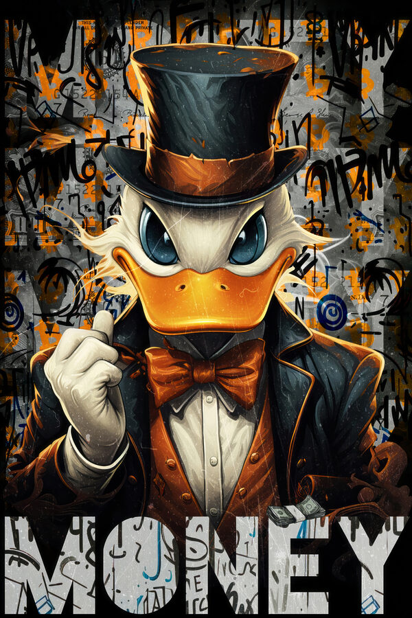 Un canard portant un costume et un chapeau Un canard portant un costume et un chapeau