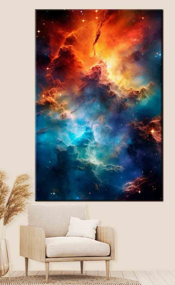 Nuages colorés et étoiles dans l'espace Nuages colorés et étoiles dans l'espace