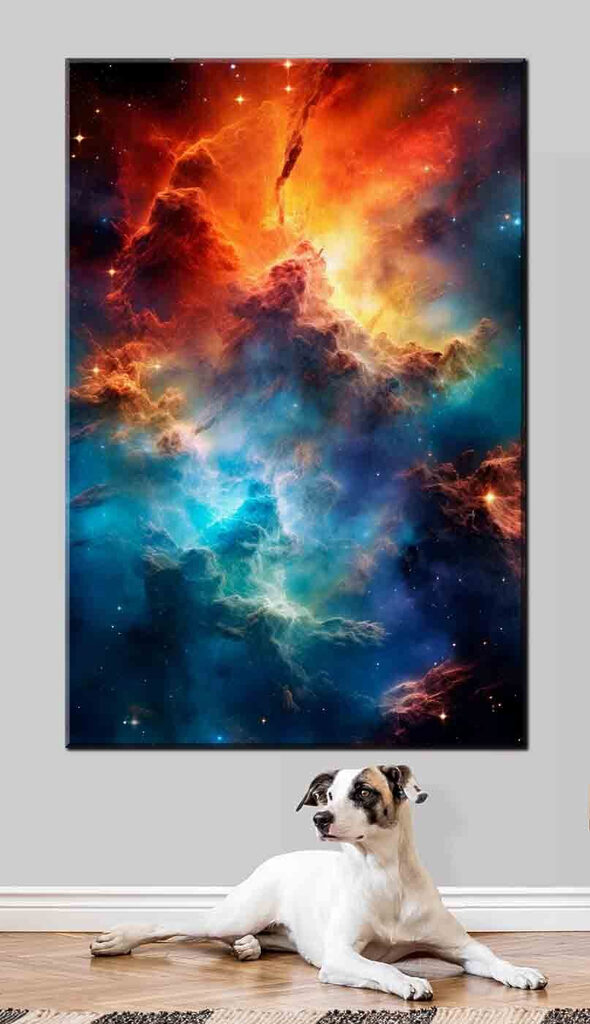 Colorful clouds and stars in space Colorful clouds and stars in space