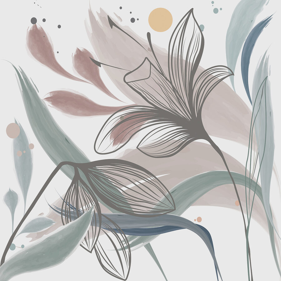 Un dessin de fleurs et de feuilles