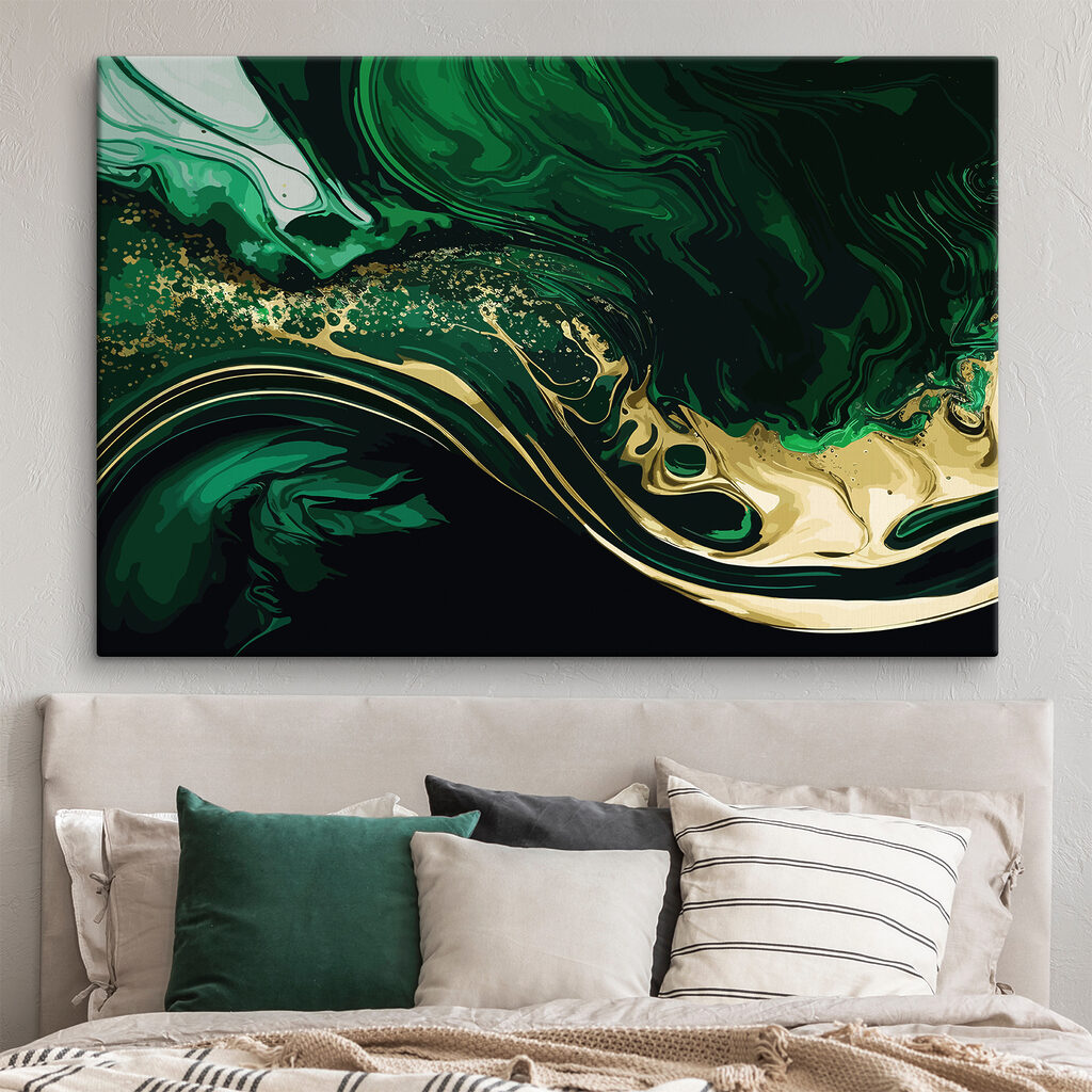 Emerald swirls with sparkling accents Emerald swirls with sparkling accents