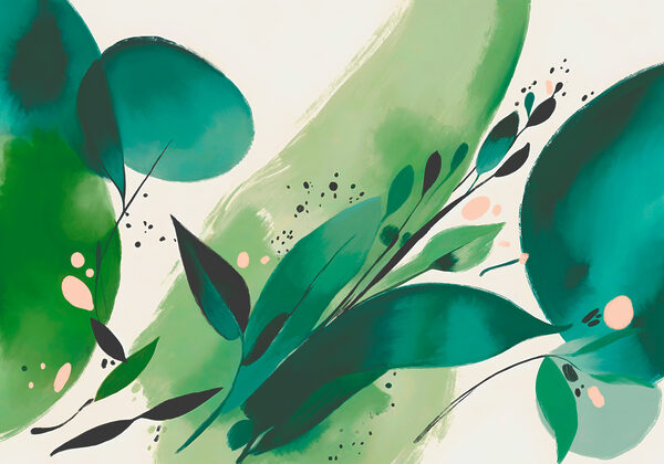Une peinture de feuilles et de branches Une peinture de feuilles et de branches