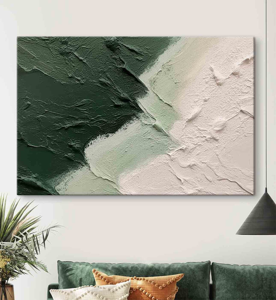 A close up of a painting