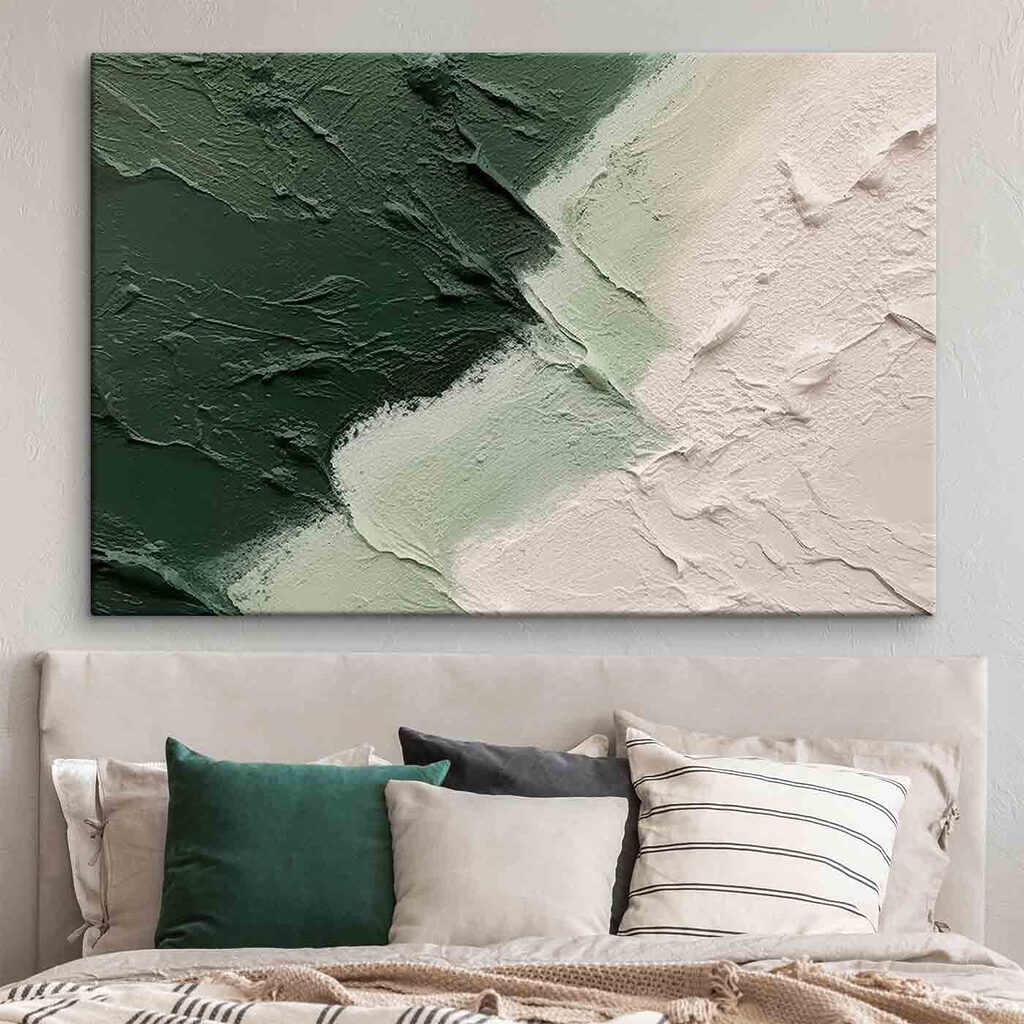 A close up of a painting