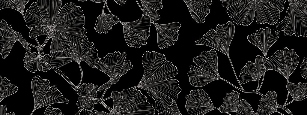 Un motif de feuilles en noir et blanc Un motif de feuilles en noir et blanc