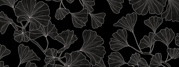 Un motif de feuilles en noir et blanc Un motif de feuilles en noir et blanc