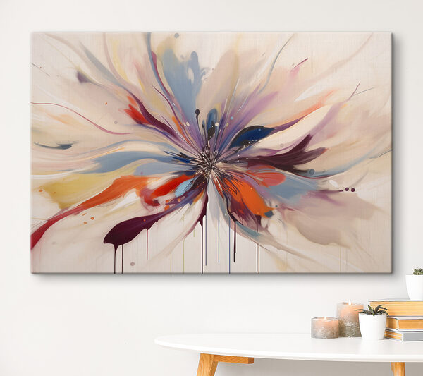 A colorful flower with a burst of paint A colorful flower with a burst of paint