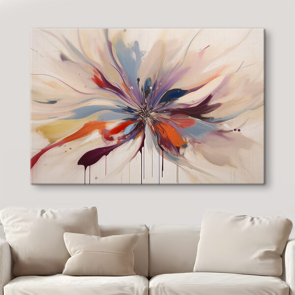 A colorful flower with a burst of paint A colorful flower with a burst of paint