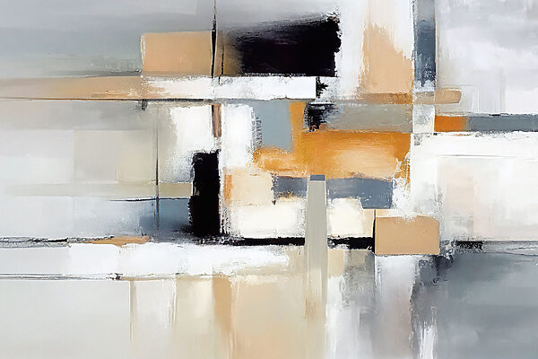 Une peinture d'art abstrait blanc et noir Une peinture d'art abstrait blanc et noir