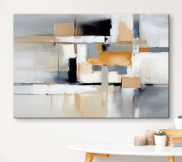 Une peinture d'art abstrait blanc et noir Une peinture d'art abstrait blanc et noir