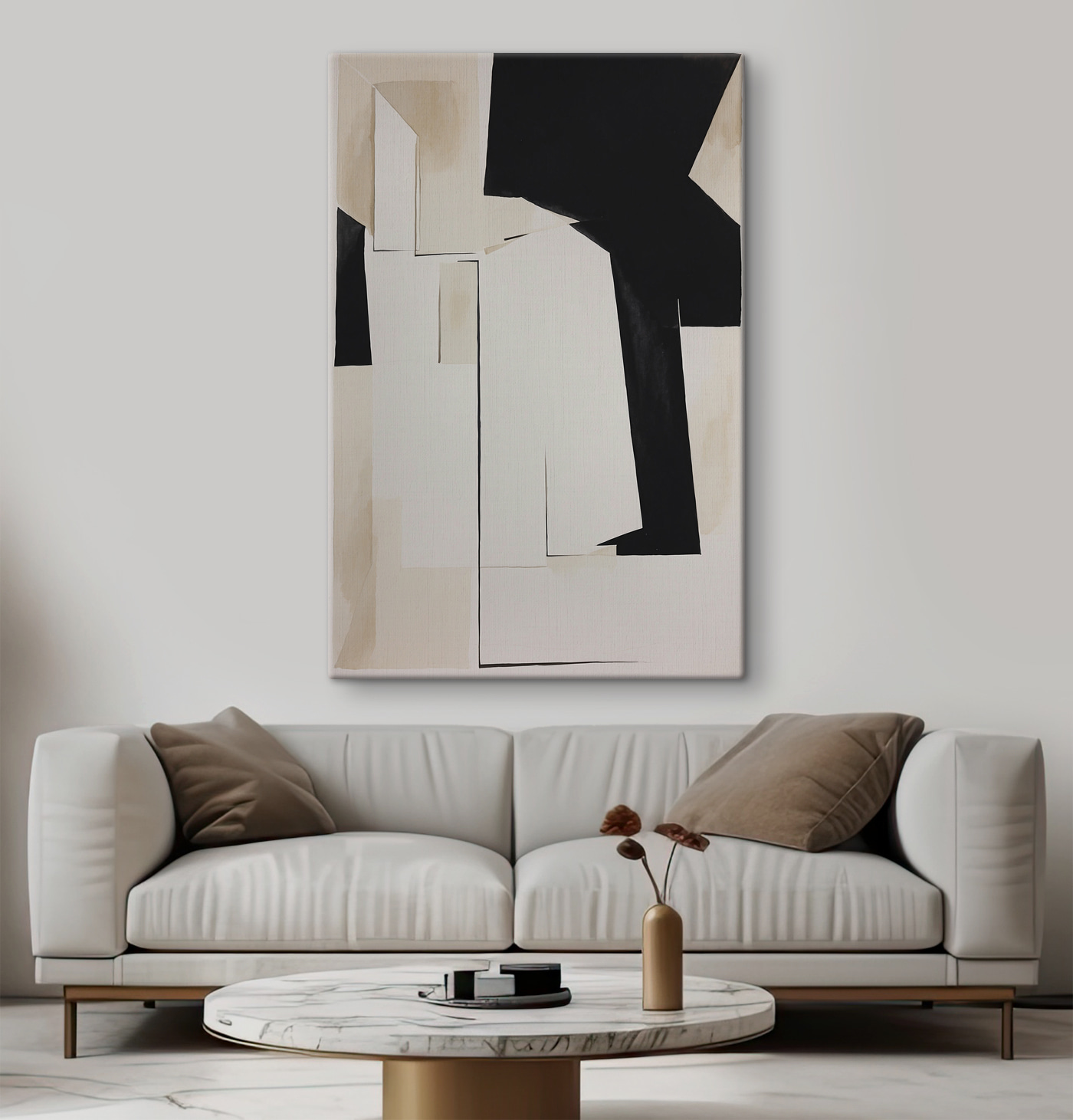 A black and white piece of art