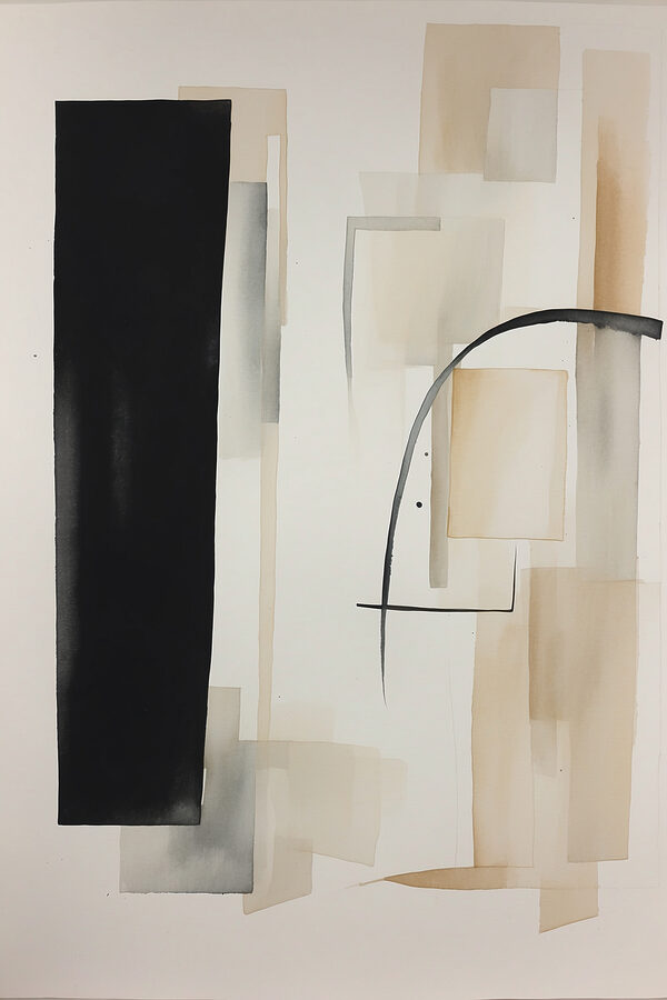 Une peinture d'un rectangle noir et d'un rectangle Une peinture d'un rectangle noir et d'un rectangle