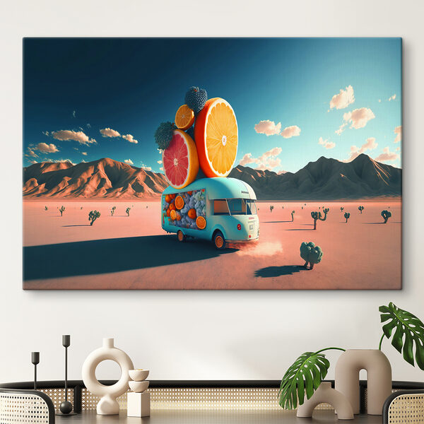 Une camionnette avec des fruits Une camionnette avec des fruits