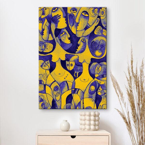 Un groupe de personnes avec des visages Un groupe de personnes avec des visages