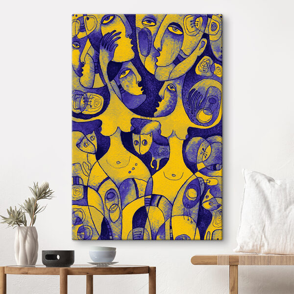 Un groupe de personnes avec des visages Un groupe de personnes avec des visages