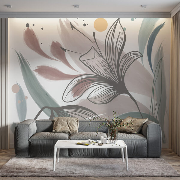 Un dessin de fleurs et de feuilles Un dessin de fleurs et de feuilles