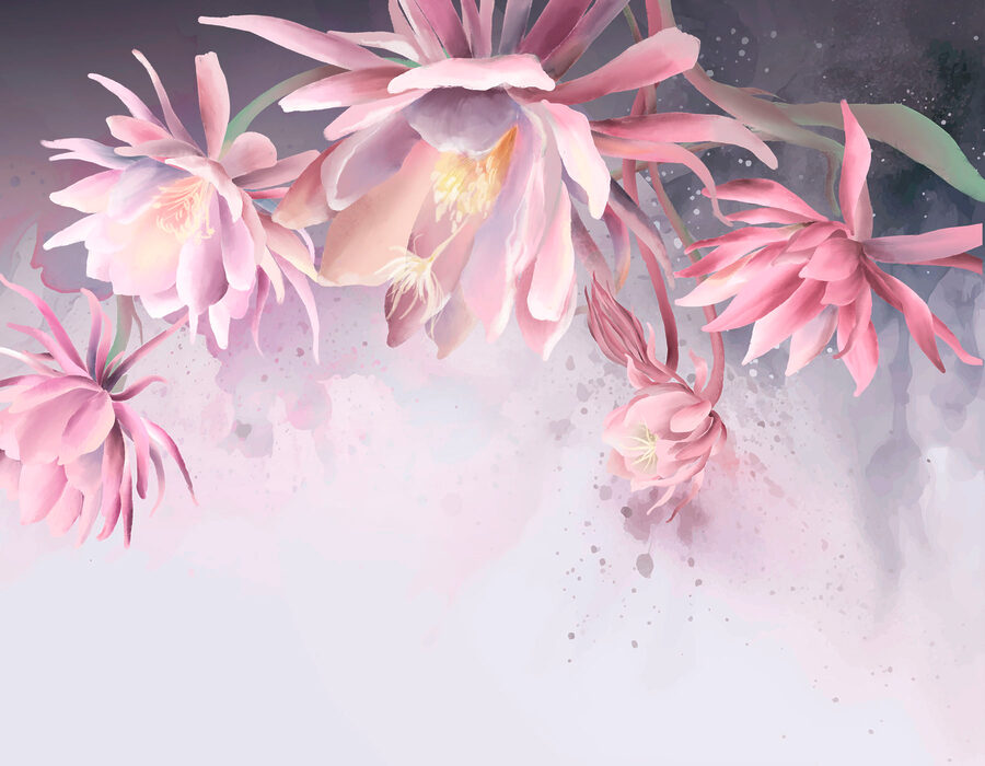 Un groupe de fleurs roses