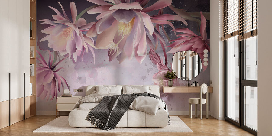 Un groupe de fleurs roses