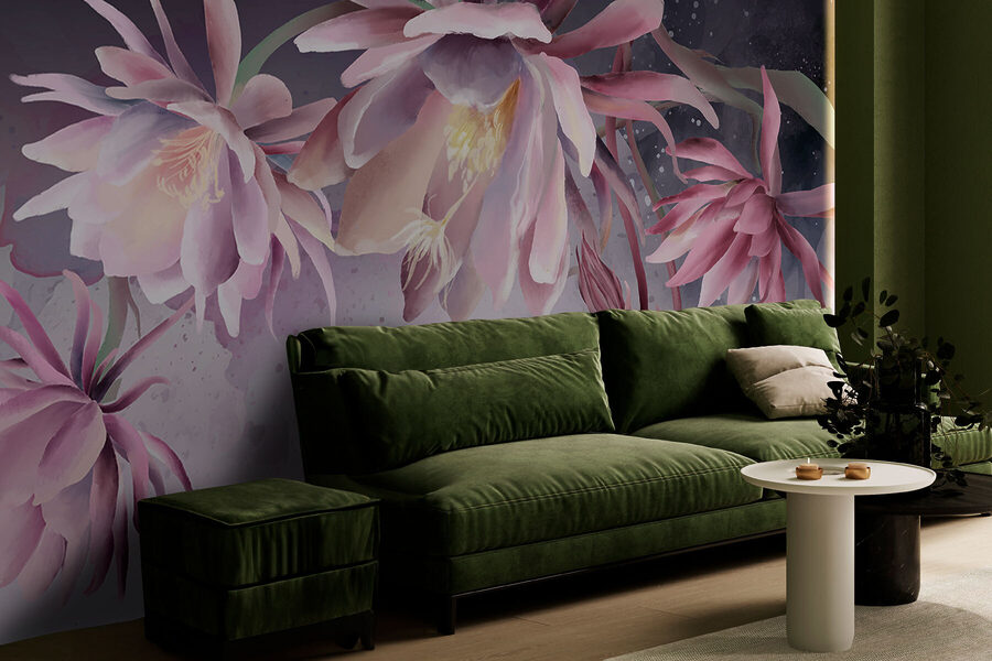 Un groupe de fleurs roses