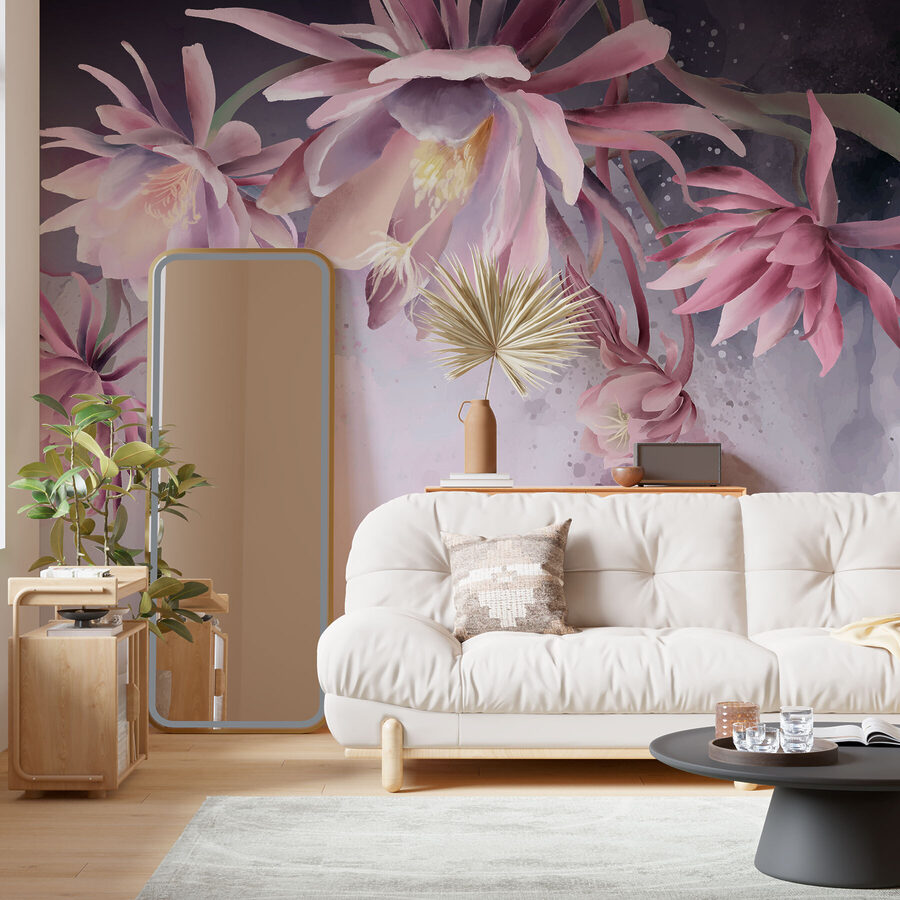 Un groupe de fleurs roses