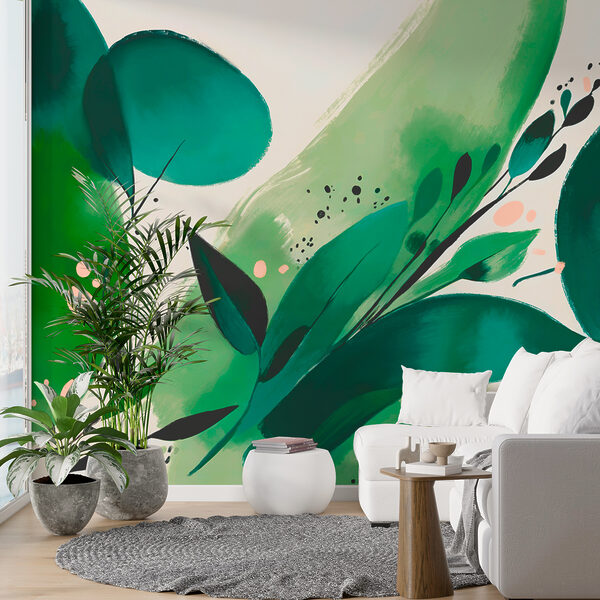 Une peinture de feuilles et de branches Une peinture de feuilles et de branches