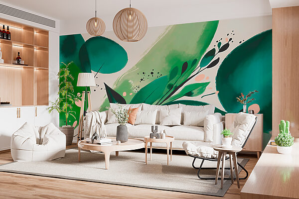 Une peinture de feuilles et de branches Une peinture de feuilles et de branches