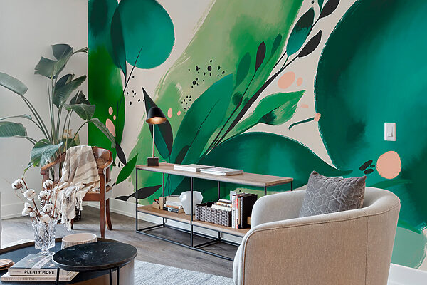 Une peinture de feuilles et de branches Une peinture de feuilles et de branches