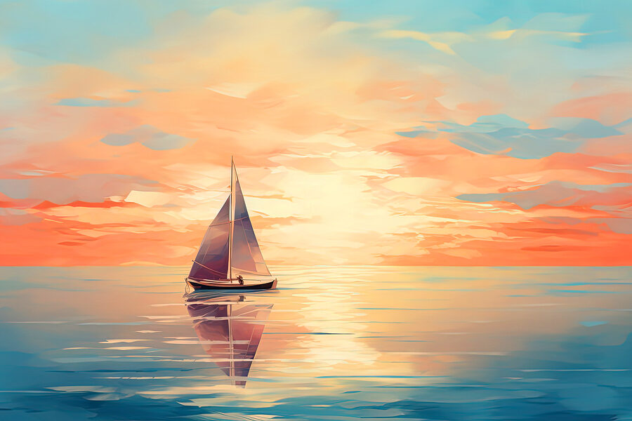 A sailboat on the water A sailboat on the water