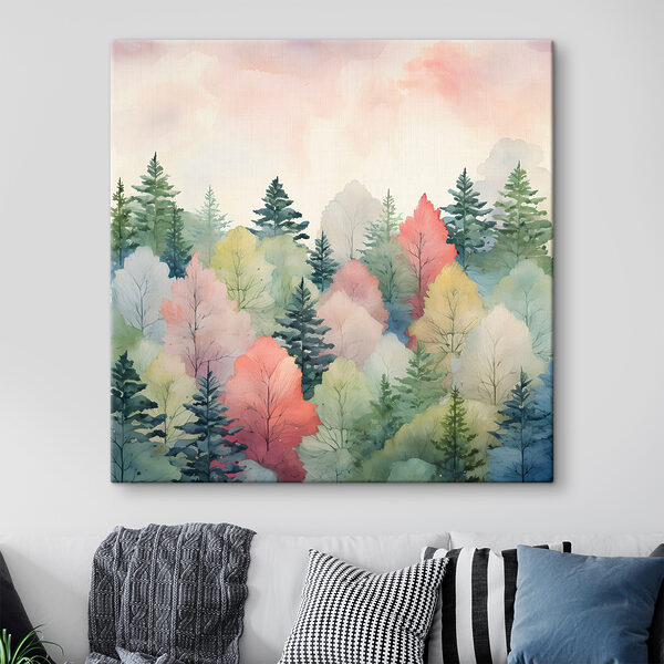 Une aquarelle d'arbres Une aquarelle d'arbres
