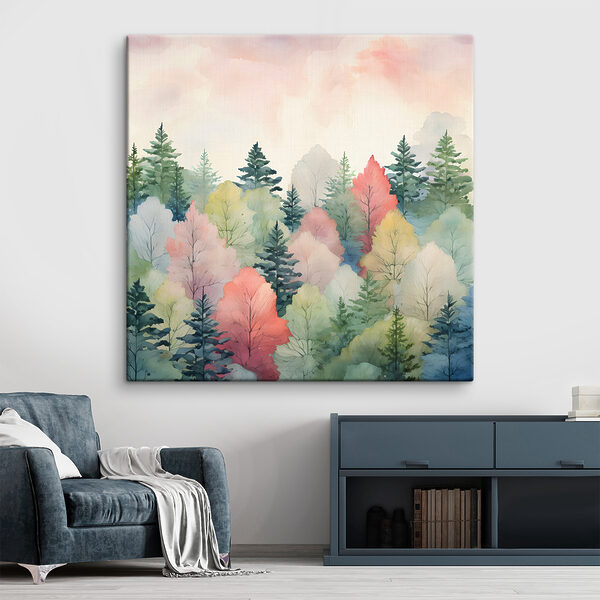 Une aquarelle d'arbres Une aquarelle d'arbres