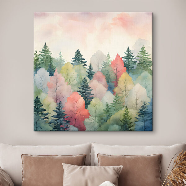 Une aquarelle d'arbres Une aquarelle d'arbres